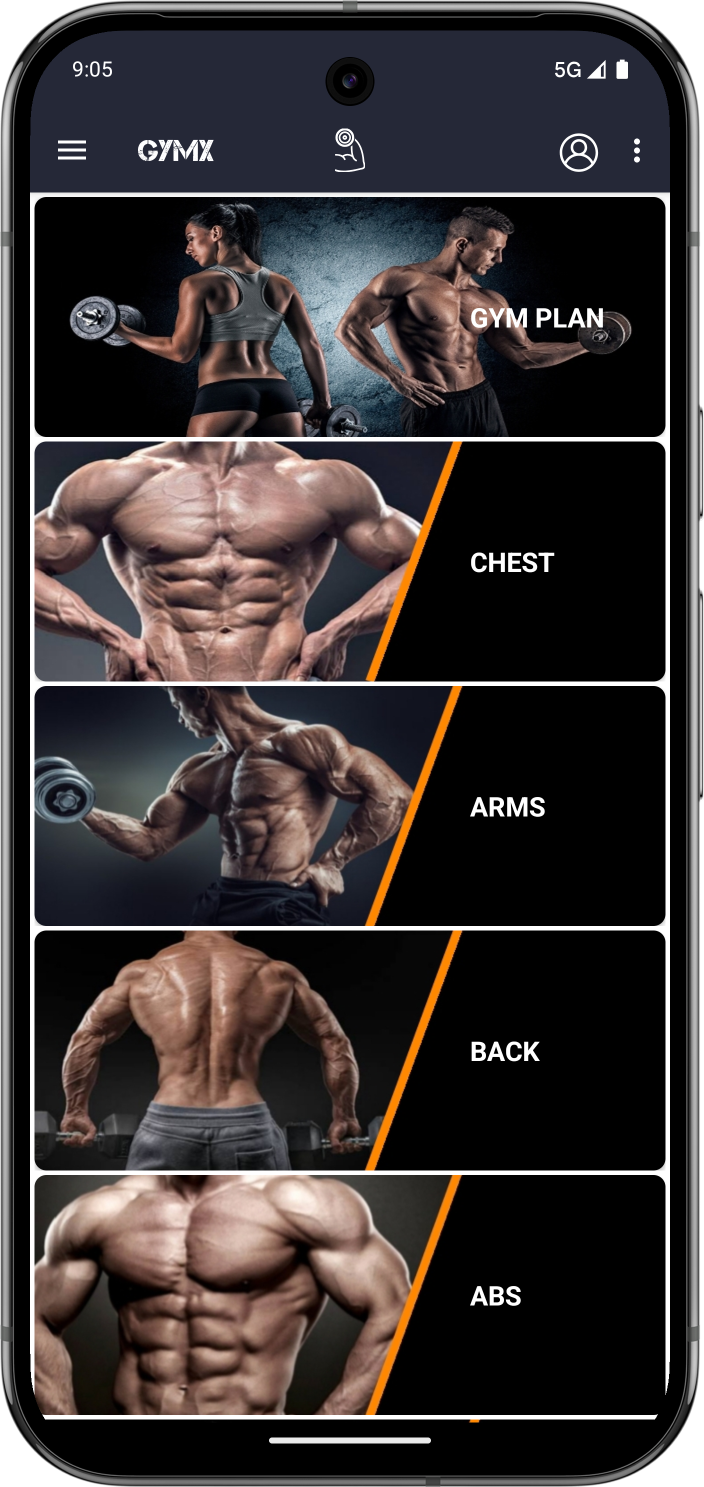 GymX Home Screen